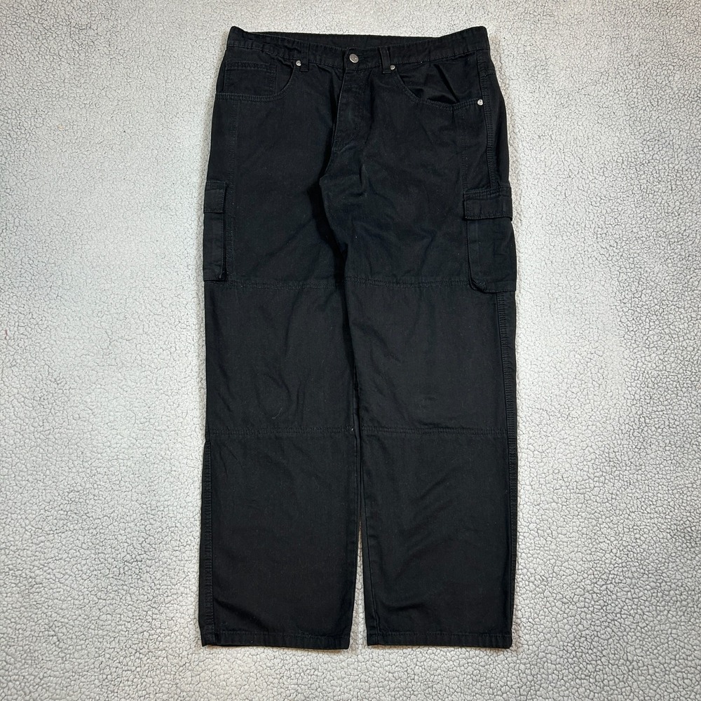 RiderProtec Riding Pants Black Cargo Pocket Wide Leg Mens‎ Size 38 x 30